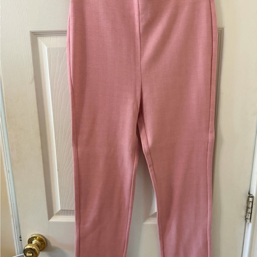 Jean-Pierre Klifa Pink Plaid Stretchy Pants Size Large